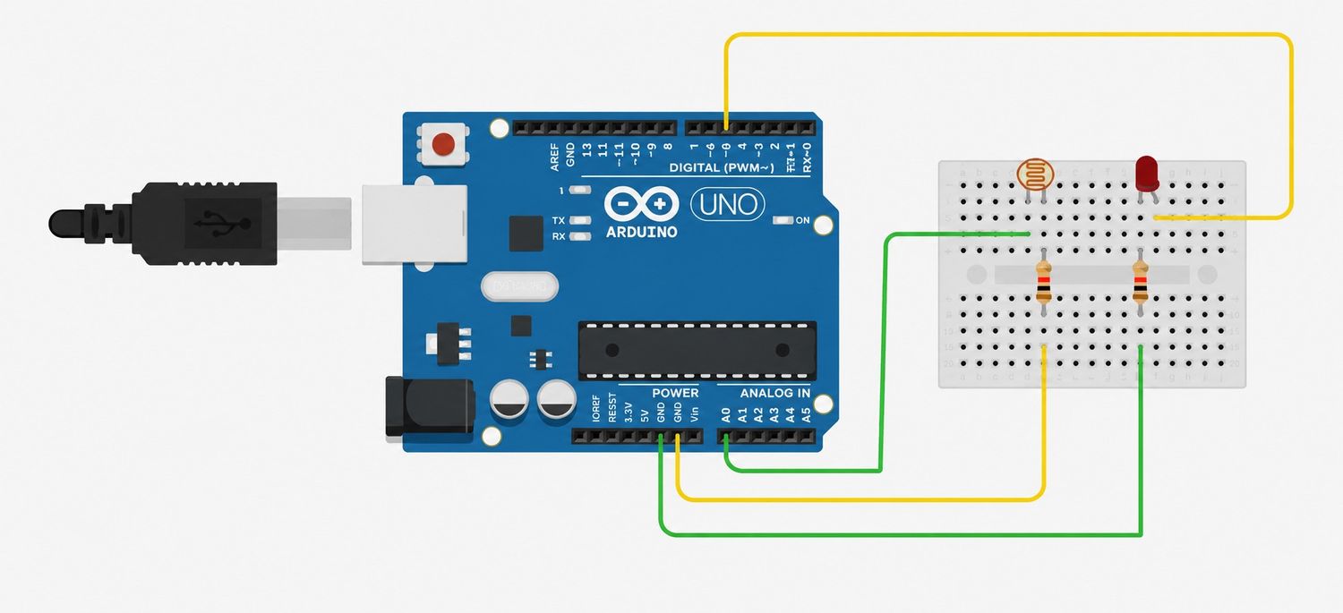 Day 7:- Automatic Street Light Using LDR wiring diagram