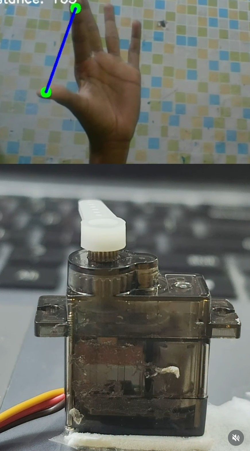 finger controlled Servo motor