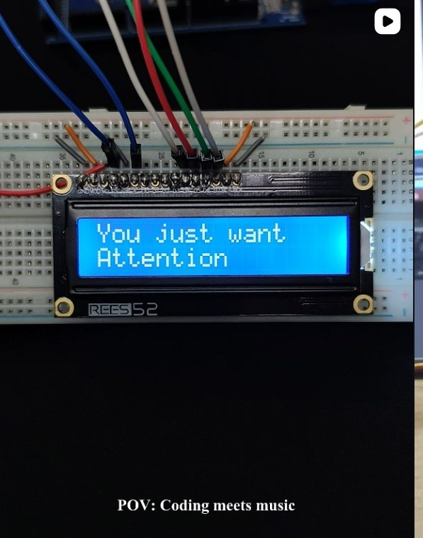 Attention song on lcd dipslay