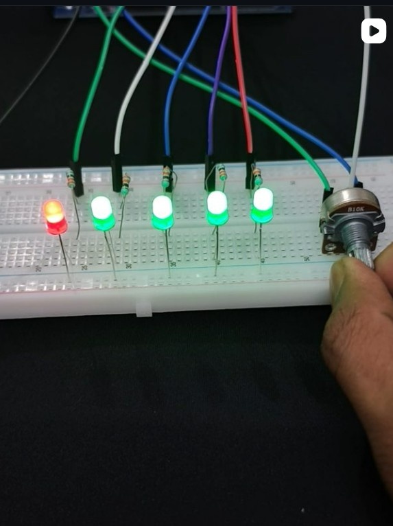 Potentiometer controlled led